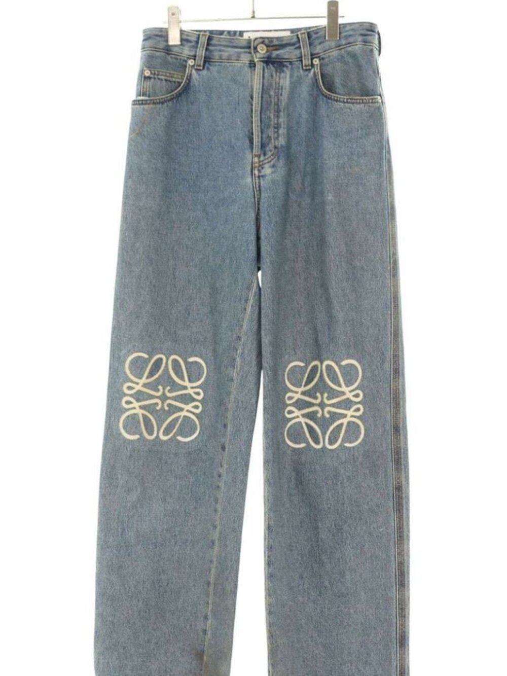 Loewe Anagram Embroidery Baggy Denim Pants 44